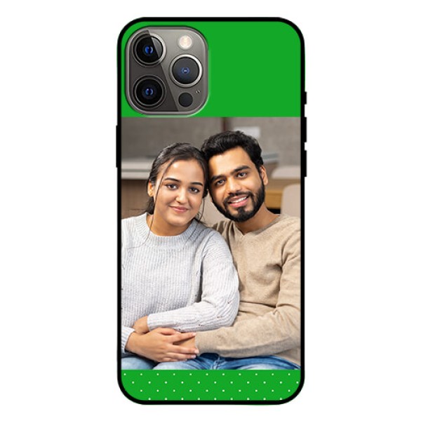 Iphone 12 Pro Max Personalized Glass Phone Case  - Green Pattern Design