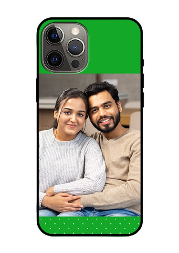 Iphone 12 Pro Max Personalized Glass Phone Case  - Green Pattern Design