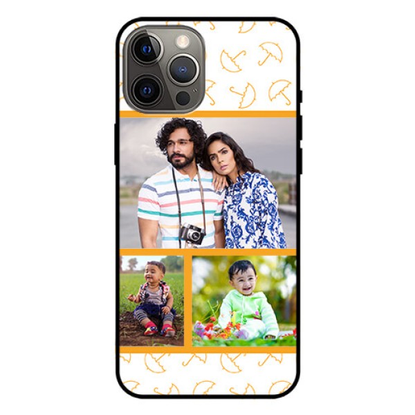 Iphone 12 Pro Max Custom Glass Mobile Case - Yellow Pattern Design Iphone 12 Pro Max Custom Glass Mobile Case - Yellow Pattern Design