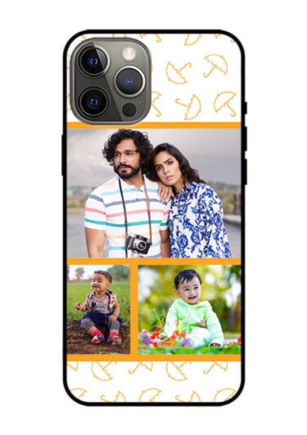 Iphone 12 Pro Max Custom Glass Mobile Case  - Yellow Pattern Design