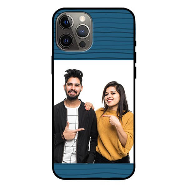 Iphone 12 Pro Max Custom Glass Phone Case  - Blue Pattern Cover Design