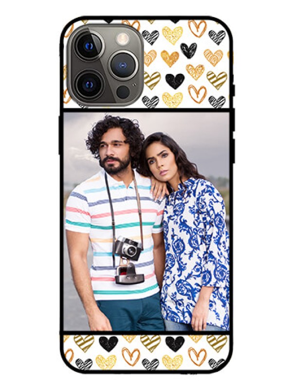 Custom Iphone 12 Pro Max Photo Printing on Glass Case  - Love Symbol Design