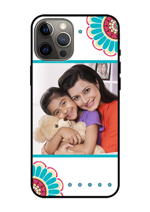 Iphone 12 Pro Max Custom Glass Phone Case  - Flower Design