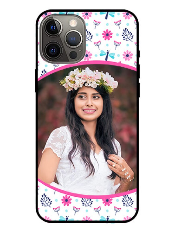 Custom Iphone 12 Pro Max Photo Printing on Glass Case  - Colorful Flower Design