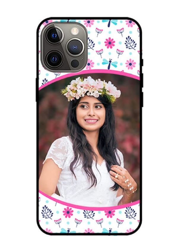 Iphone 12 Pro Max Photo Printing on Glass Case  - Colorful Flower Design