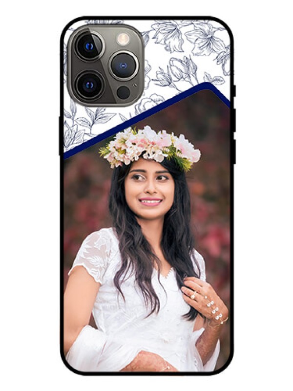 Custom Iphone 12 Pro Max Personalized Glass Phone Case  - Premium Floral Design