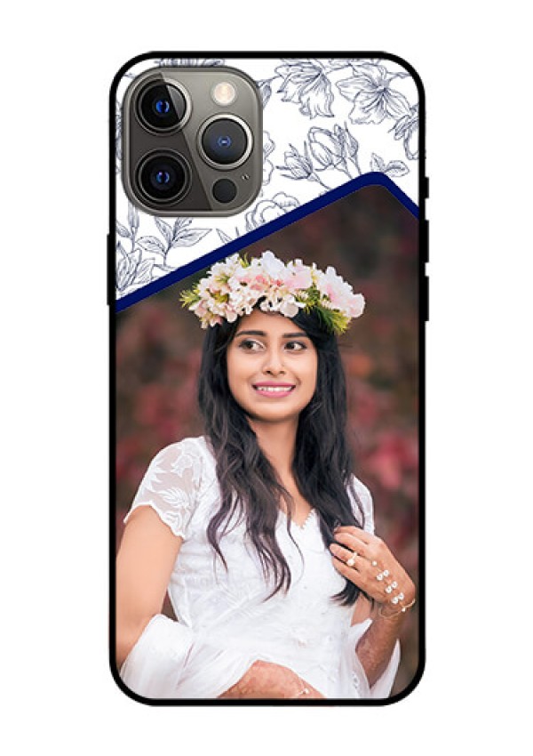 Iphone 12 Pro Max Personalized Glass Phone Case  - Premium Floral Design