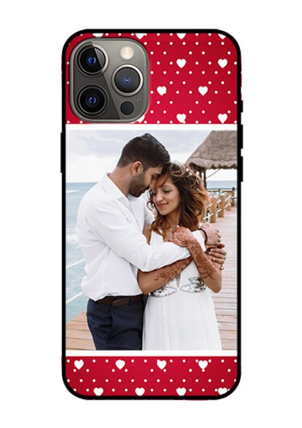 Iphone 12 Pro Max Photo Printing on Glass Case  - Hearts Mobile Case Design