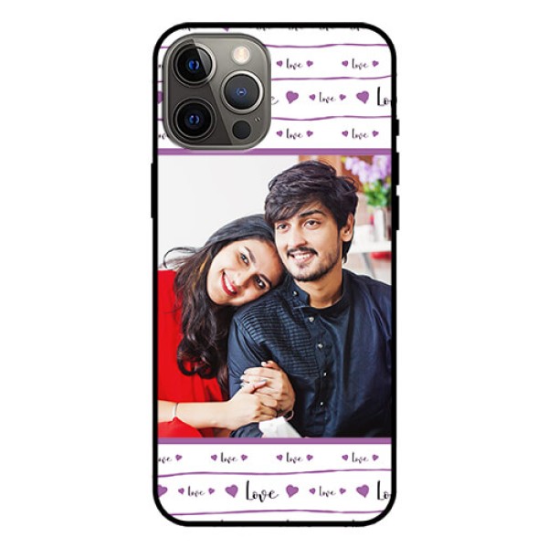 Iphone 12 Pro Max Custom Glass Mobile Case  - Couples Heart Design