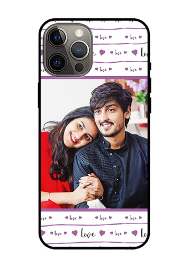 Iphone 12 Pro Max Custom Glass Mobile Case  - Couples Heart Design