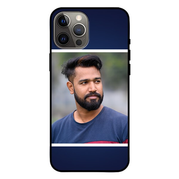 Iphone 12 Pro Max Personalized Glass Phone Case  - Simple Royal Blue Design