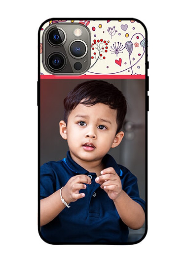 Iphone 12 Pro Max Custom Glass Mobile Case  - Premium Floral Design