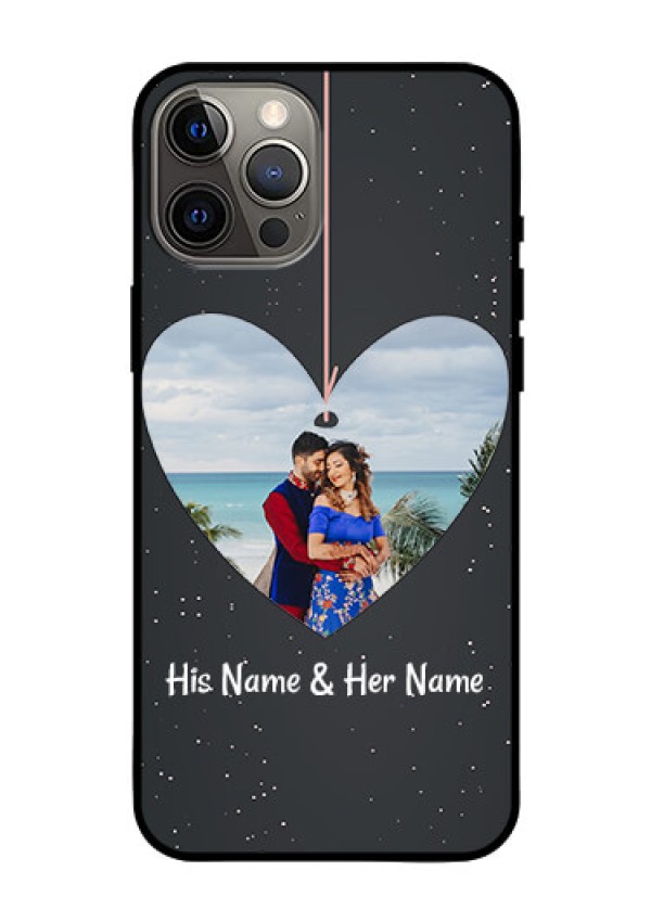 Iphone 12 Pro Max Custom Glass Phone Case  - Hanging Heart Design