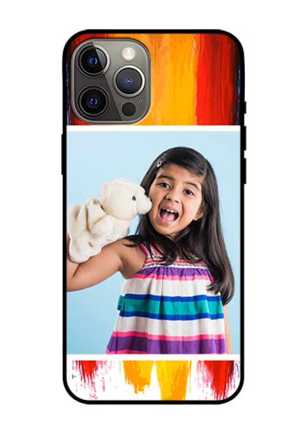 Iphone 12 Pro Max Personalized Glass Phone Case  - Multi Color Design