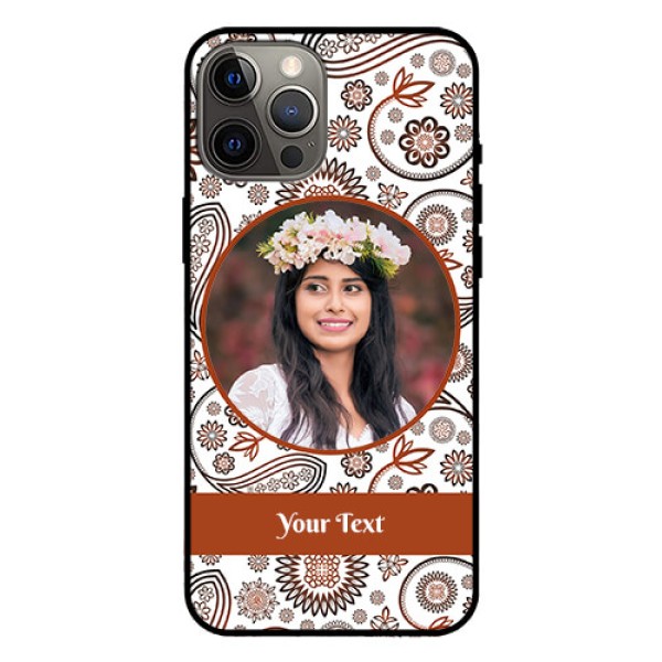Iphone 12 Pro Max Custom Glass Mobile Case  - Abstract Floral Design 