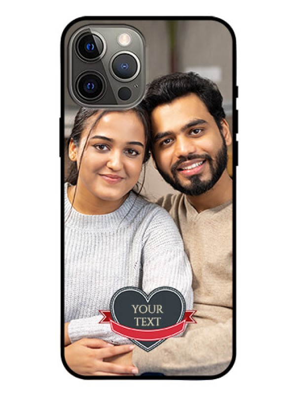 Custom Iphone 12 Pro Max Custom Glass Phone Case  - Just Married Couple Design