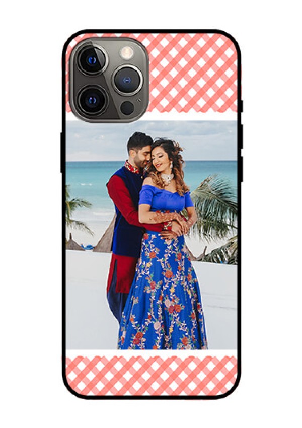 Iphone 12 Pro Max Personalized Glass Phone Case  - Pink Pattern Design