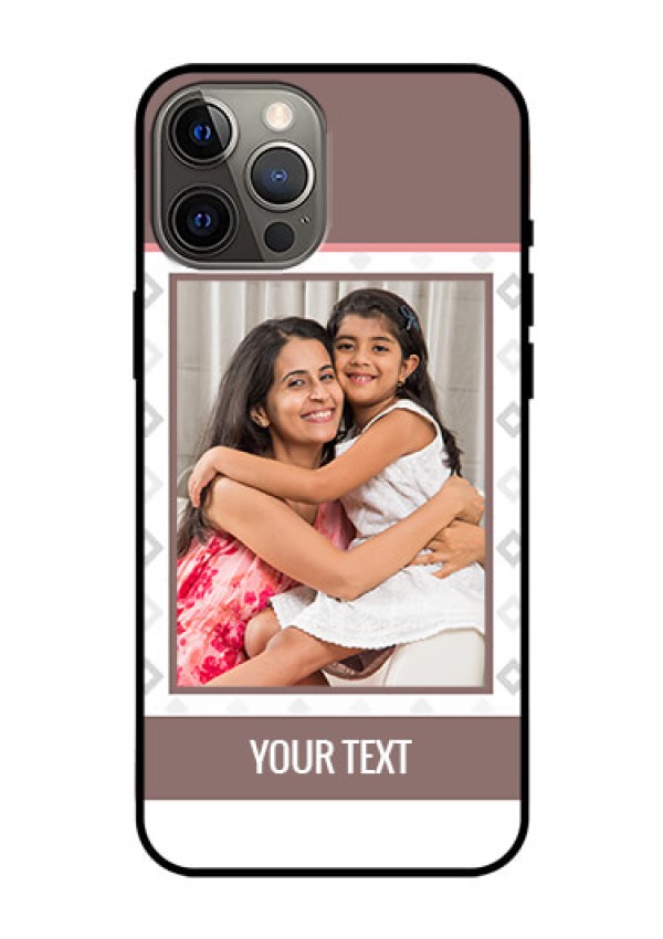 Iphone 12 Pro Max Photo Printing on Glass Case  - Simple Diamond Design