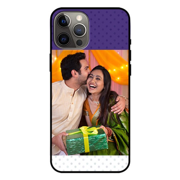 Iphone 12 Pro Max Personalized Glass Phone Case  - Violet Pattern Design