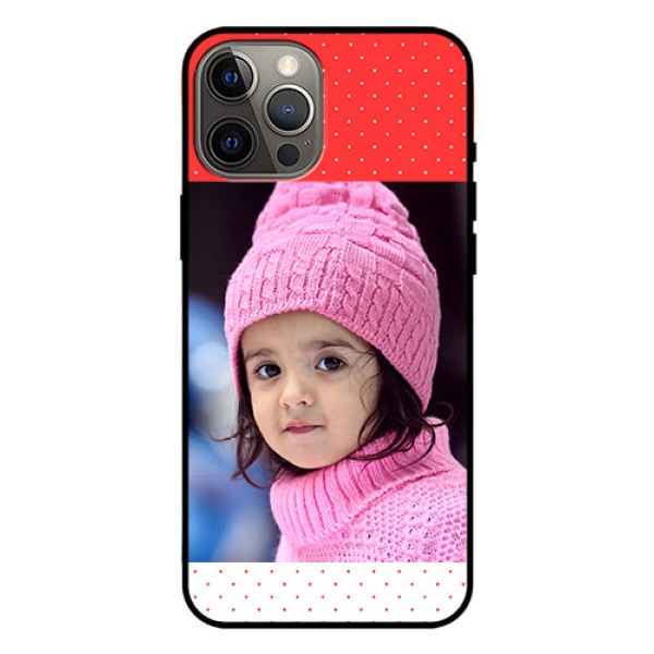Iphone 12 Pro Max Photo Printing on Glass Case  - Red Pattern Design