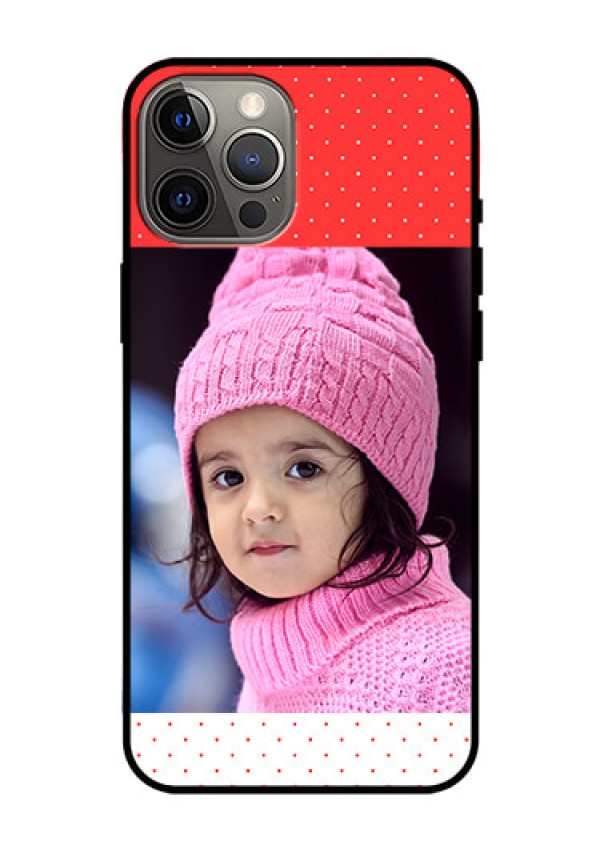 Iphone 12 Pro Max Photo Printing on Glass Case  - Red Pattern Design