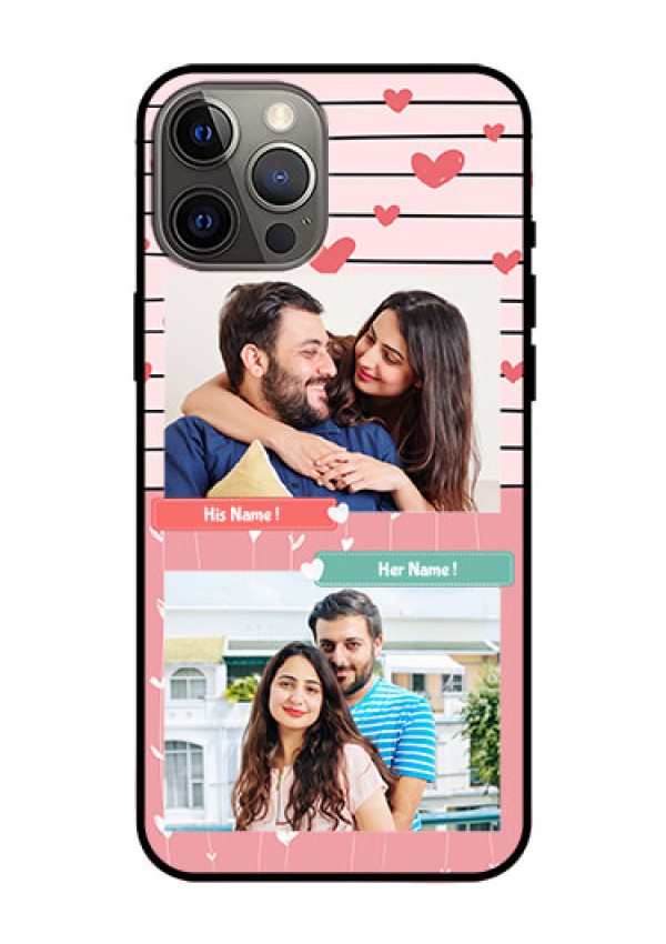 Iphone 12 Pro Max Custom Glass Mobile Case  - Photo with Heart Design