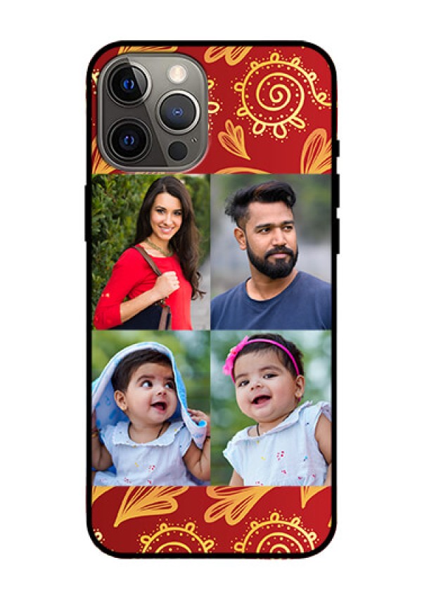 Iphone 12 Pro Max Photo Printing on Glass Case  - 4 Image Traditional Design