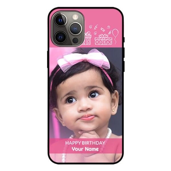 Iphone 12 Pro Max Photo Printing on Glass Case - with Birthday Line Art Design Iphone 12 Pro Max Photo Printing on Glass Case - with Birthday Line Art Design