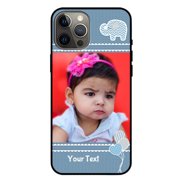Iphone 12 Pro Max Photo Printing on Glass Case  - with Kids Pattern Design