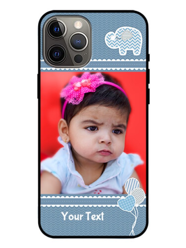 Custom Iphone 12 Pro Max Photo Printing on Glass Case  - with Kids Pattern Design