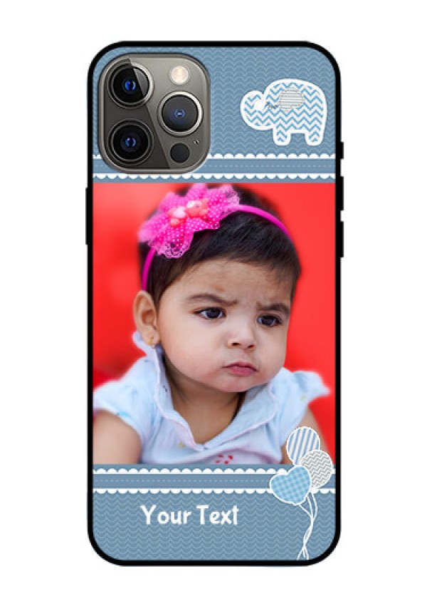 Iphone 12 Pro Max Photo Printing on Glass Case  - with Kids Pattern Design