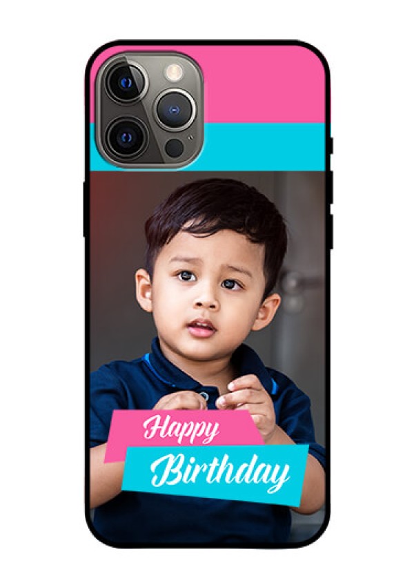 Iphone 12 Pro Max Personalized Glass Phone Case  - Image Holder with 2 Color Design