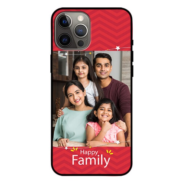 Iphone 12 Pro Max Personalized Glass Phone Case  - Happy Family Design