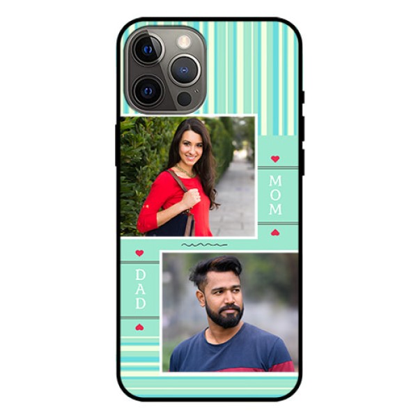 Iphone 12 Pro Max Custom Glass Phone Case - Mom & Dad Pic Design Iphone 12 Pro Max Custom Glass Phone Case - Mom & Dad Pic Design