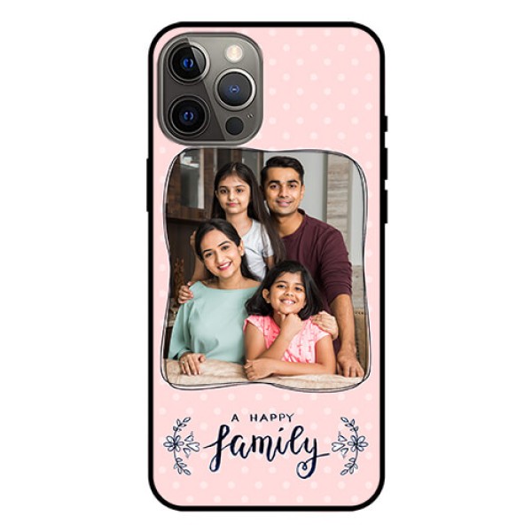 Iphone 12 Pro Max Custom Glass Phone Case  - Family with Dots Design