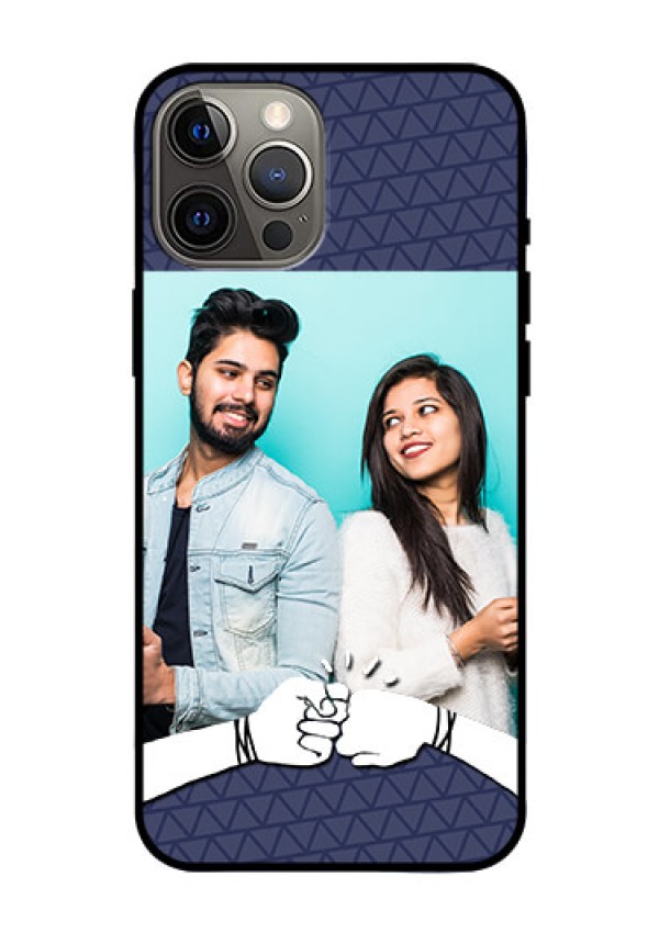 Iphone 12 Pro Max Photo Printing on Glass Case  - with Best Friends Design  