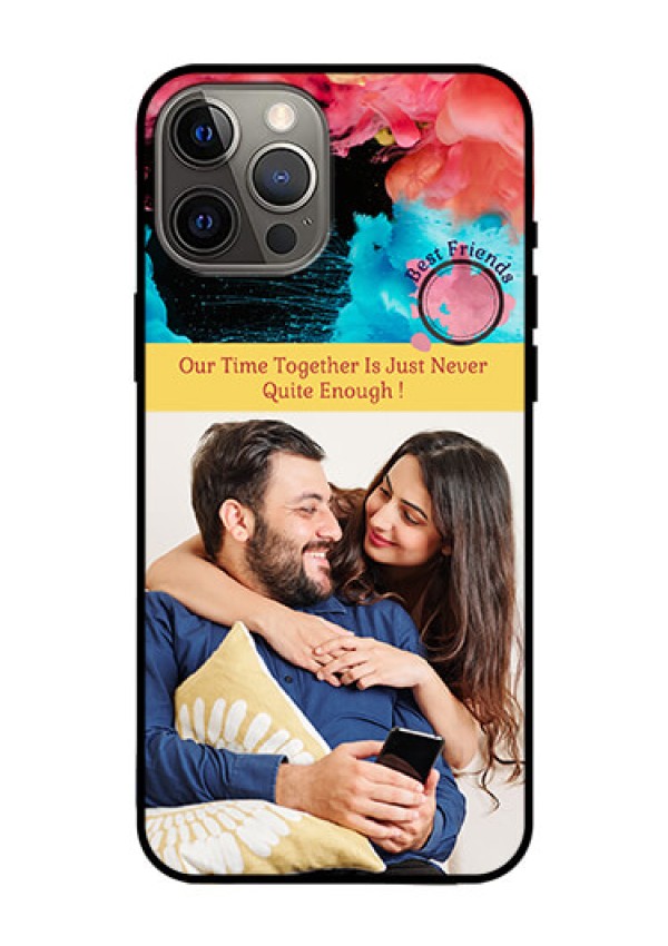 Iphone 12 Pro Max Custom Glass Mobile Case  - Quote with Acrylic Painting Design