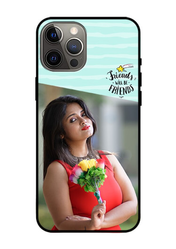 Iphone 12 Pro Max Custom Glass Phone Case  - Friends Picture Icon Design