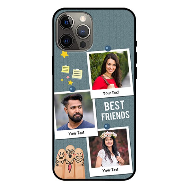 Iphone 12 Pro Max Personalized Glass Phone Case - Sticky Frames and Friendship Design Iphone 12 Pro Max Personalized Glass Phone Case - Sticky Frames and Friendship Design