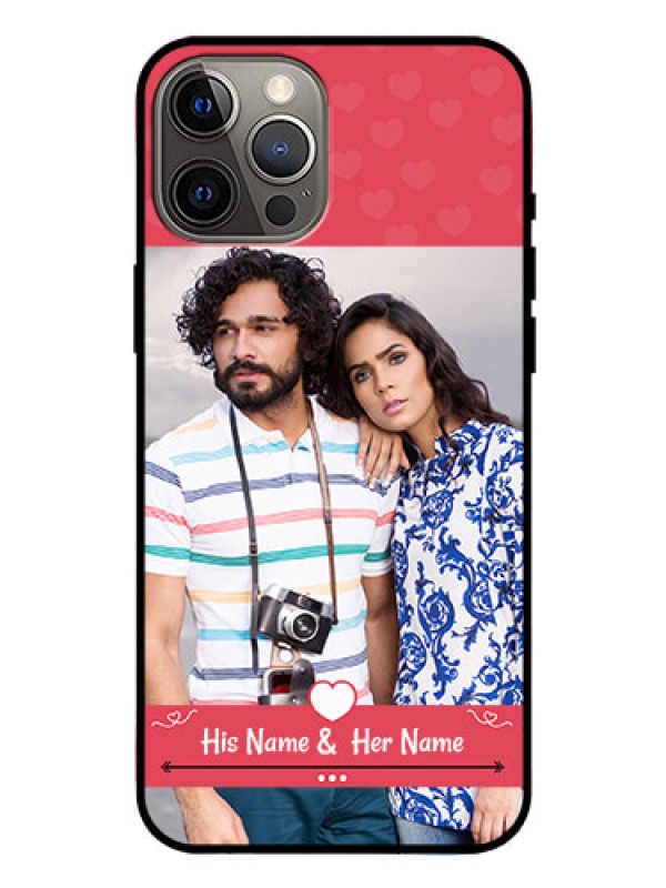 Custom Iphone 12 Pro Max Photo Printing on Glass Case  - Simple Love Design