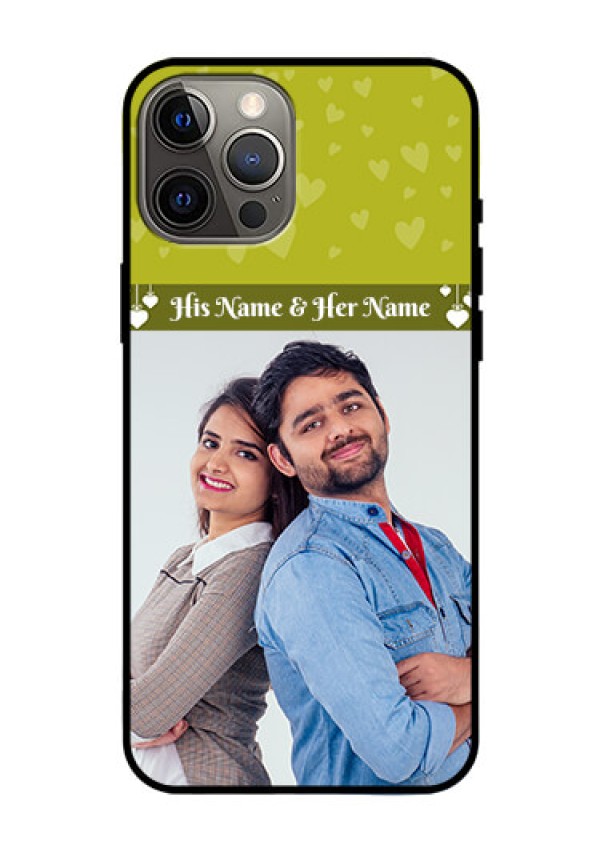 Iphone 12 Pro Max Custom Glass Phone Case  - You & Me Heart Design