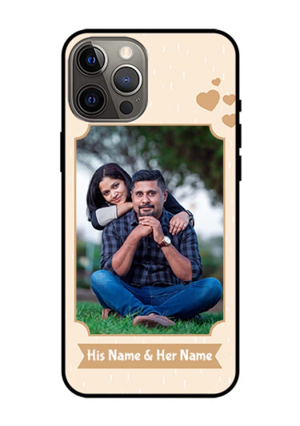 Iphone 12 Pro Max Custom Glass Phone Case  - with confetti love design 