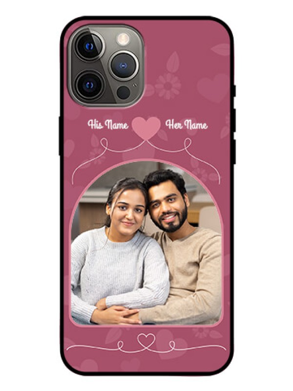 Custom Iphone 12 Pro Max Photo Printing on Glass Case  - Love Floral Design