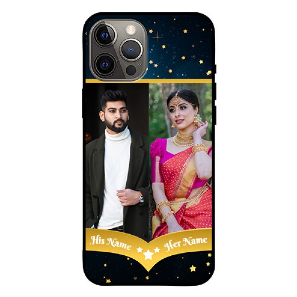 Iphone 12 Pro Max Custom Glass Phone Case  - Galaxy Stars Backdrop Design
