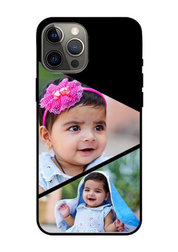 Iphone 12 Pro Max Custom Glass Phone Case  - Semi Cut Design