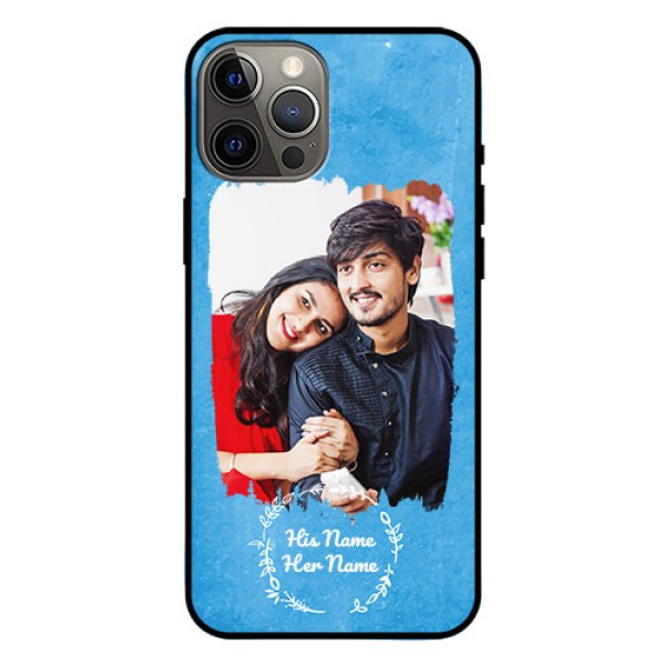 iPhone 12 Pro Max Custom Glass Phone Case - Blue Color Vintage Design iPhone 12 Pro Max Custom Glass Phone Case - Blue Color Vintage Design