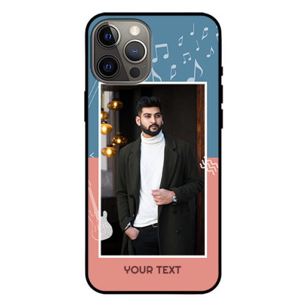 Iphone 12 Pro Max Photo Printing on Glass Case  - with Color Musical Note Design