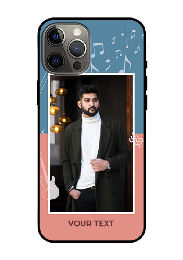 Iphone 12 Pro Max Photo Printing on Glass Case  - with Color Musical Note Design