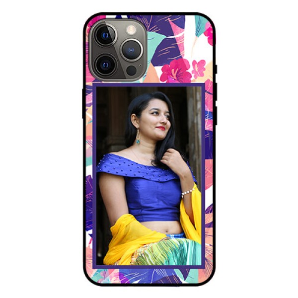 Iphone 12 Pro Max Custom Glass Mobile Case - Abstract Floral Design Iphone 12 Pro Max Custom Glass Mobile Case - Abstract Floral Design