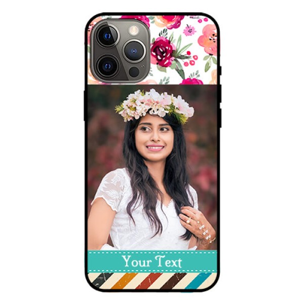 Iphone 12 Pro Max Custom Glass Phone Case - Watercolor Floral Design Iphone 12 Pro Max Custom Glass Phone Case - Watercolor Floral Design